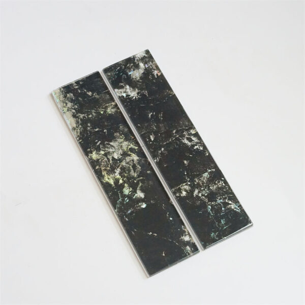 Black Marble Glass Mosaic Tile for Bathroom Wall Tiles Decoration Customized patterns Thailand Factory
