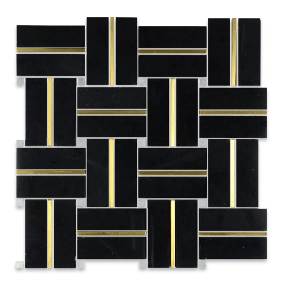 Black Marble and Rectangle Glass Mosaic Tile for Kitchen Bathroom Wall Decoration Tiles Factory Wholesale price