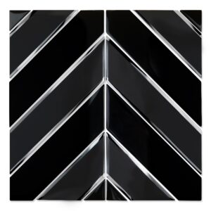 Black parallelogram Glass Mosaic Tile Kitchen Bathroom Wall Decoration Tiles Factory Wholesale