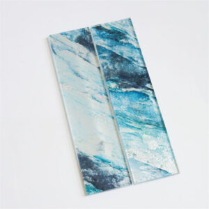 Blus Glitter Glass Mosaic Tile for Bathroom Wall Tiles Decoration Customized patterns Factory production