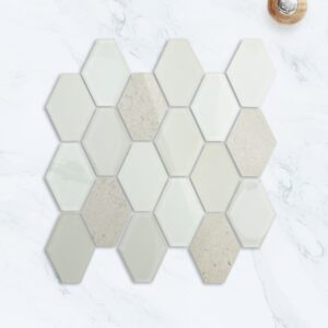 Faint yellow Rhombus Glass Mosaic Tile Lndoor Kitchen Bathroom Wall Decoration Tiles Background Project Mosaic