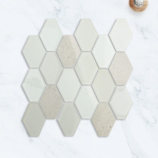 Faint yellow Rhombus Glass Mosaic Tile Lndoor Kitchen Bathroom Wall Decoration Tiles Background Project Mosaic