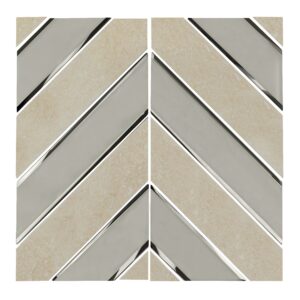 Gray Silver Border parallelogram Glass Mosaic Tile Kitchen Bathroom Wall Decoration Tiles Factory Wholesale
