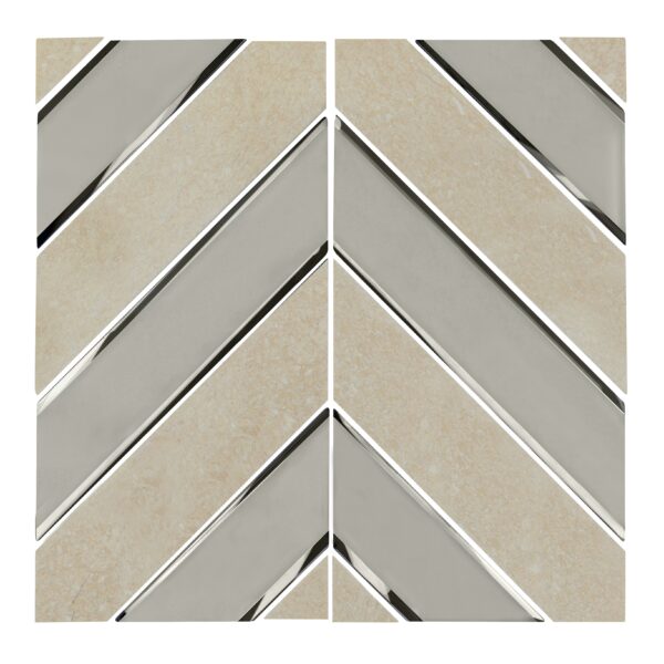 Gray Silver Border parallelogram Glass Mosaic Tile Kitchen Bathroom Wall Decoration Tiles Factory Wholesale