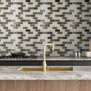 Alternative view of Wholesale High Quality Strip Glass Mosaic Tile for Bathroom Kitchen Back Splash Wall