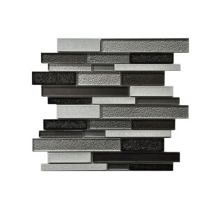 Factory Wholesale Strip Effect Glass Tile Mosaic for Bathroom Wall Decoration