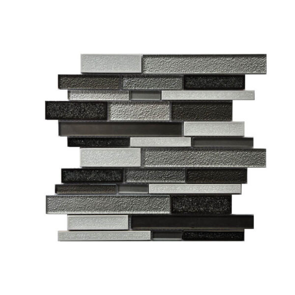 Factory Wholesale Strip Effect Glass Tile Mosaic for Bathroom Wall Decoration