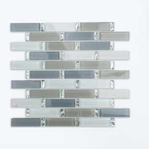 Rectangle Gray Electroplating Glass Mosaic Tile Kitchen Bathroom Wall Decoration Tiles Factory Wholesale