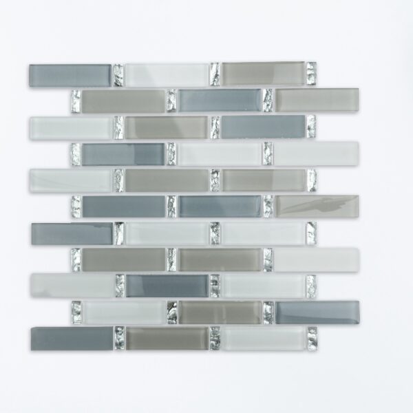 Rectangle Gray Electroplating Glass Mosaic Tile Kitchen Bathroom Wall Decoration Tiles Factory Wholesale