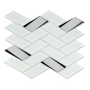 White Glass Mosaic Tile for Kitchen Bathroom Wall Decoration Tiles Factory Wholesale price