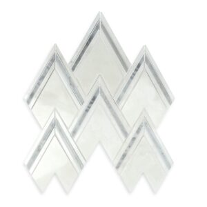 white Marble Arrow Glass Mosaic Tile for Kitchen Bathroom Wall Decoration Tiles Factory Wholesale price
