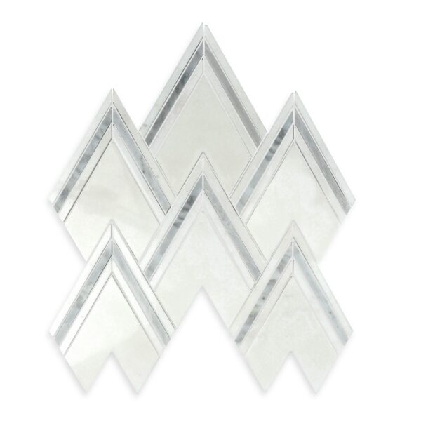 white Marble Arrow Glass Mosaic Tile for Kitchen Bathroom Wall Decoration Tiles Factory Wholesale price
